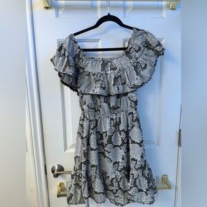 DO+BE Black and White Ruffled Dress